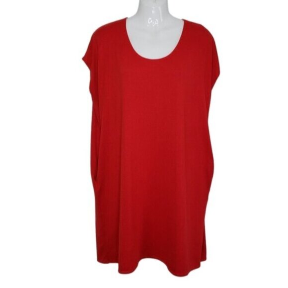 Wilfred Free Lorelei Dress Oversized Soft Jersey Knit Red POCKETS Size XS - Picture 15 of 15